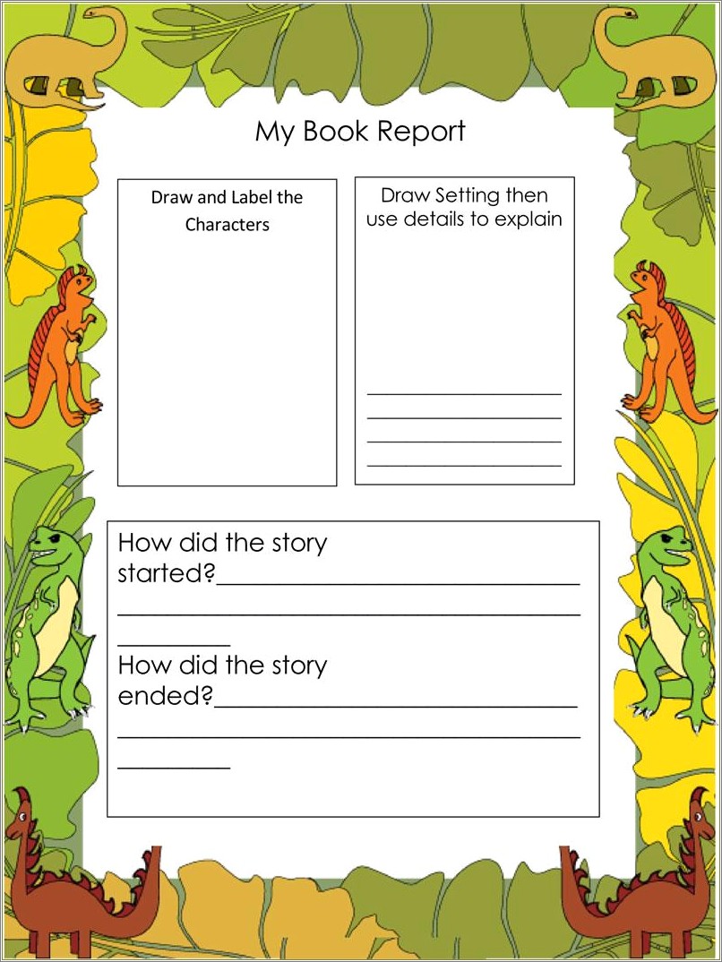 Free Printable Book Report Template 4th Grade