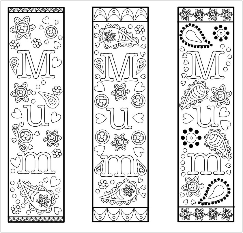 Free Printable Bookmarks To Color Templates