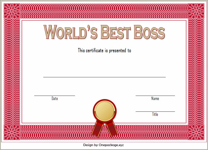 Free Printable Boss's Day Certificates Templates