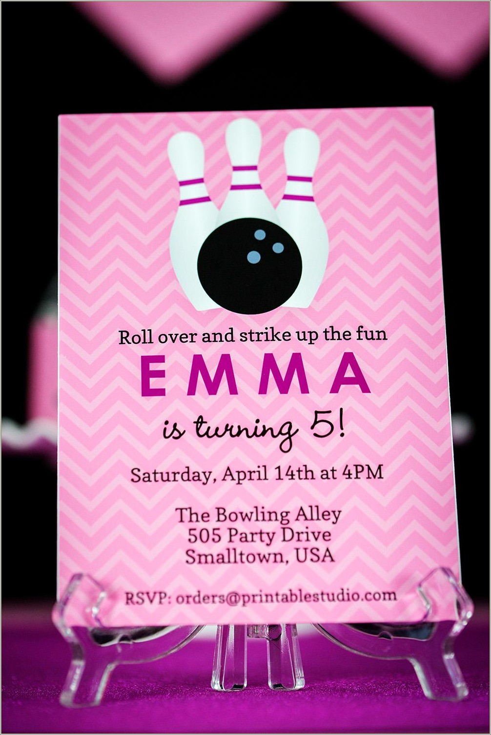 Free Printable Bowling Party Invitation Template
