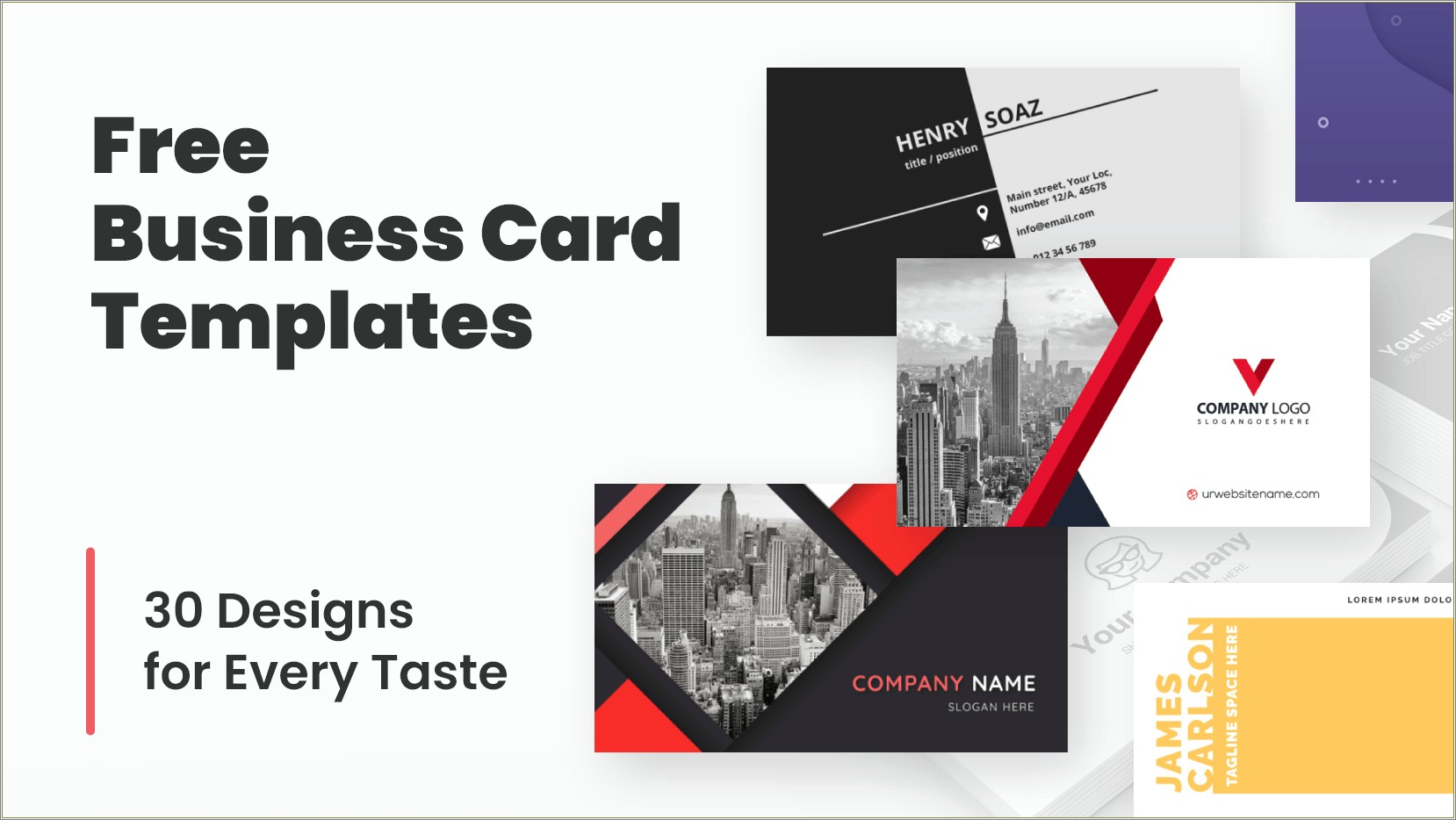 Free Printable Business Card Templates Word