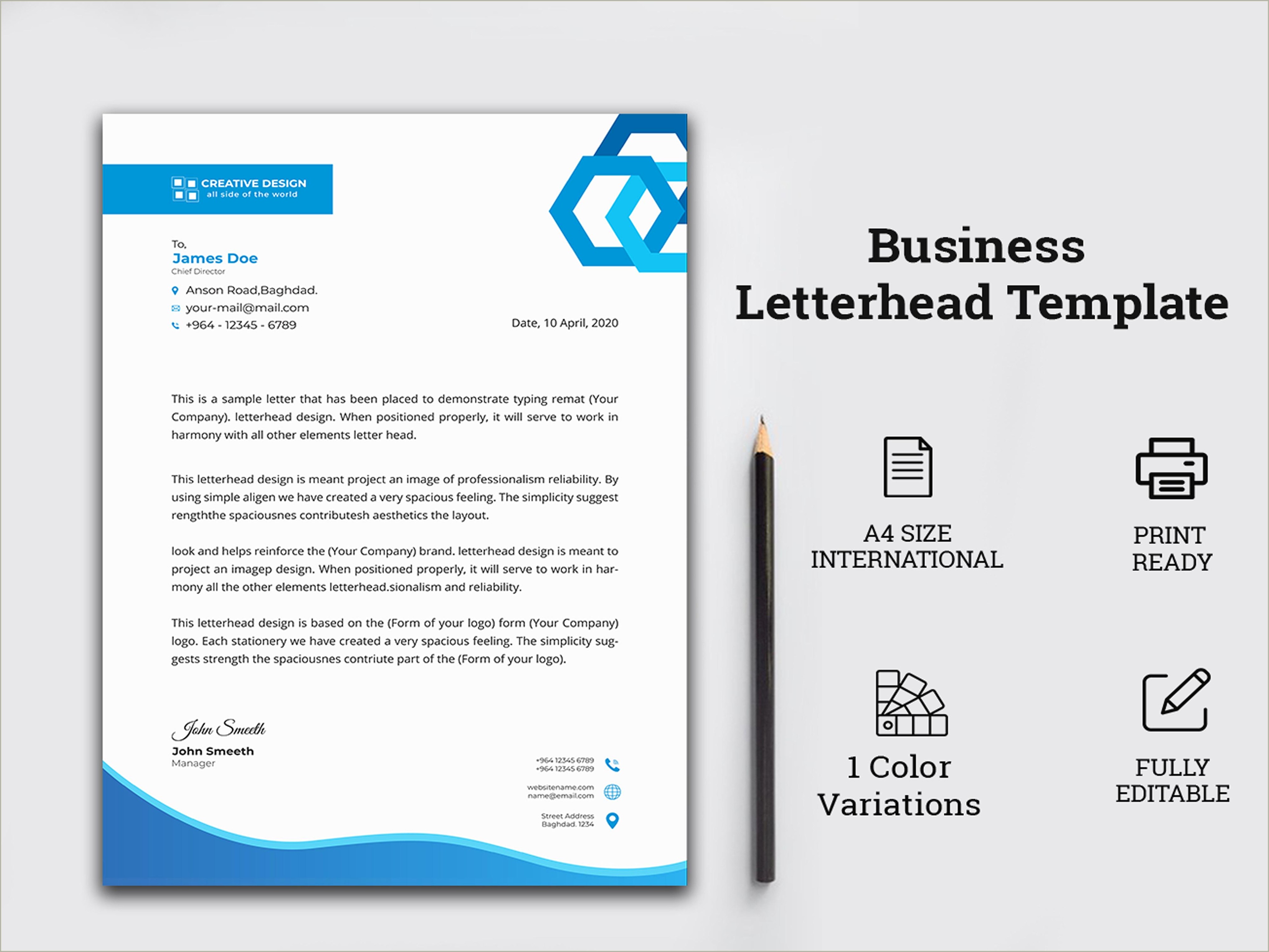 Free Printable Butterfly Business Letter Head Template