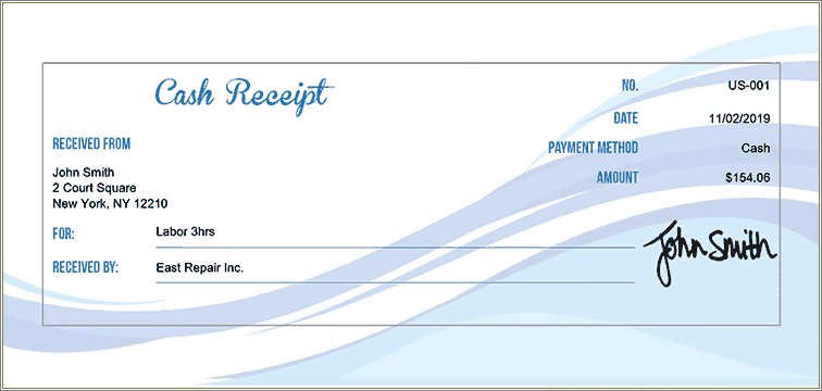 Free Printable Cash Receipt Template For Trips