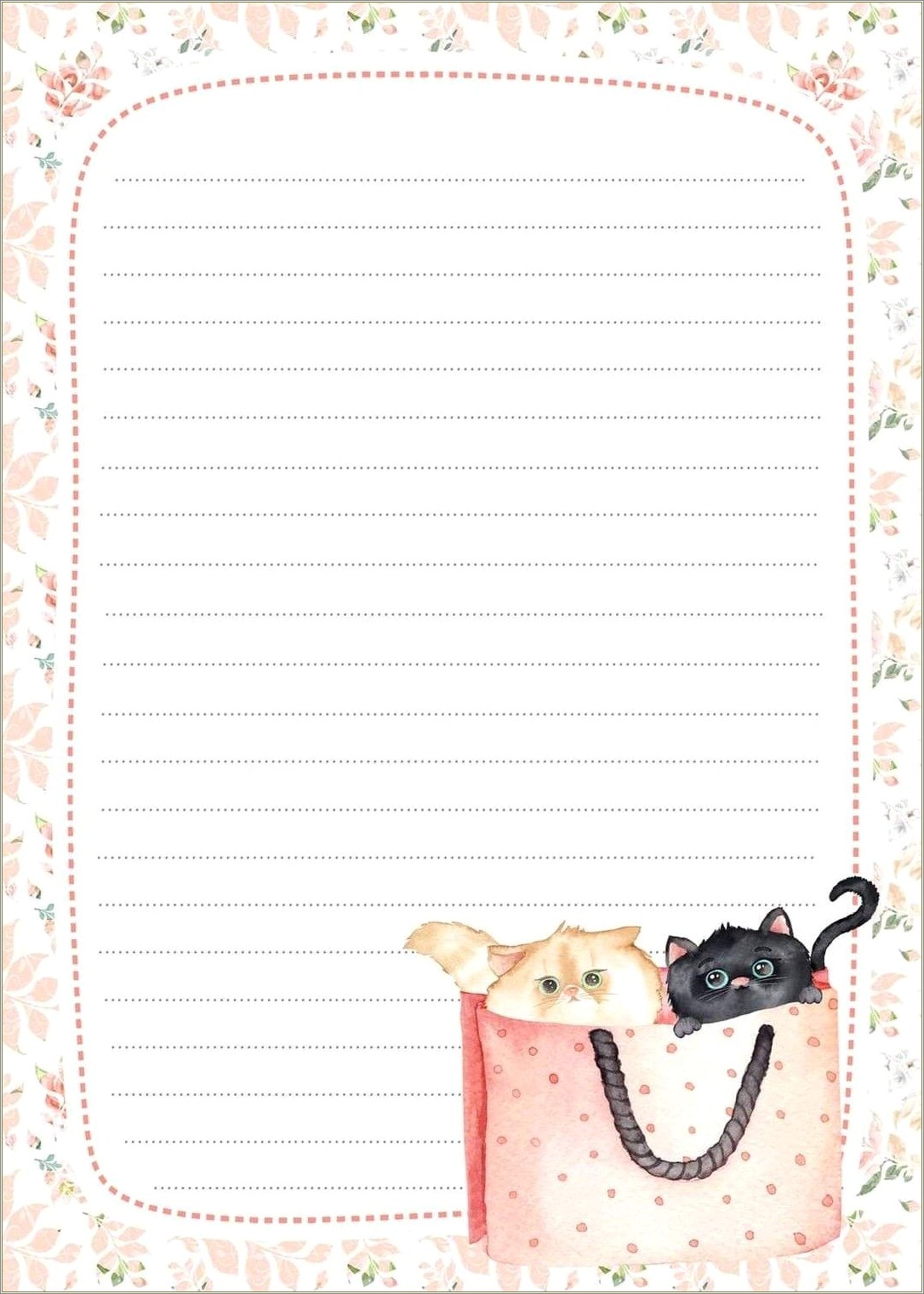 Free Printable Cat Stationery Templates For Word