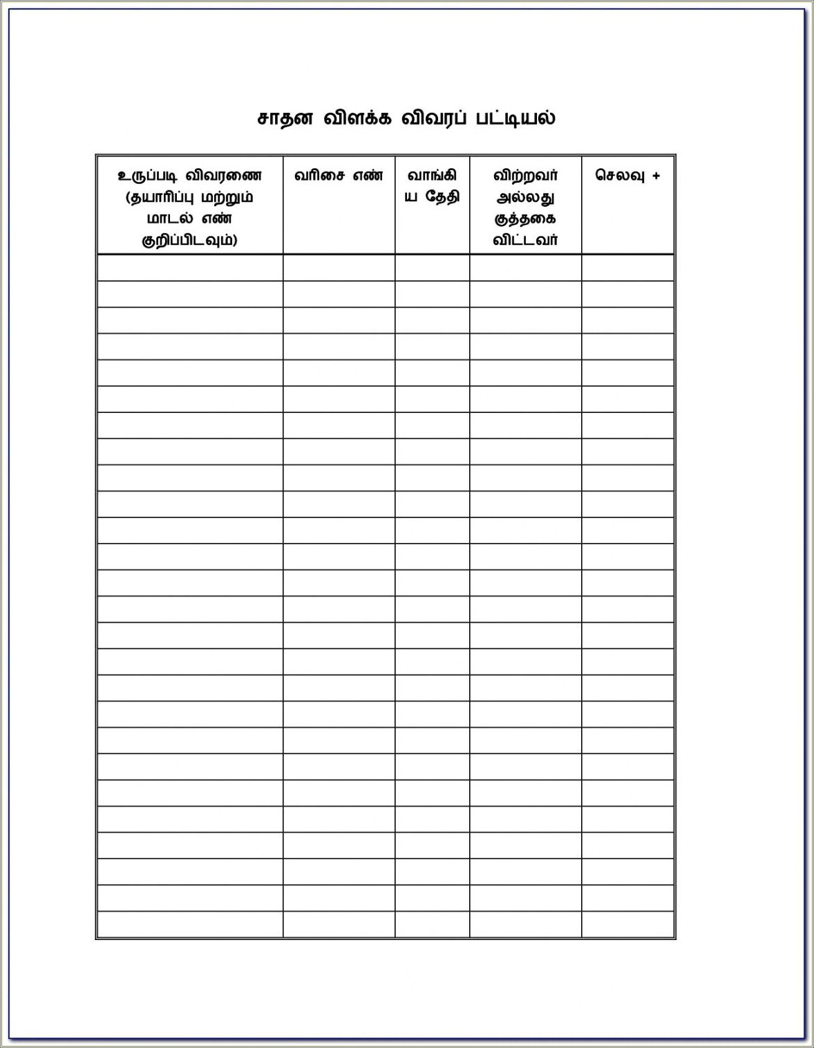 Free Printable Chemical Inventory List Template