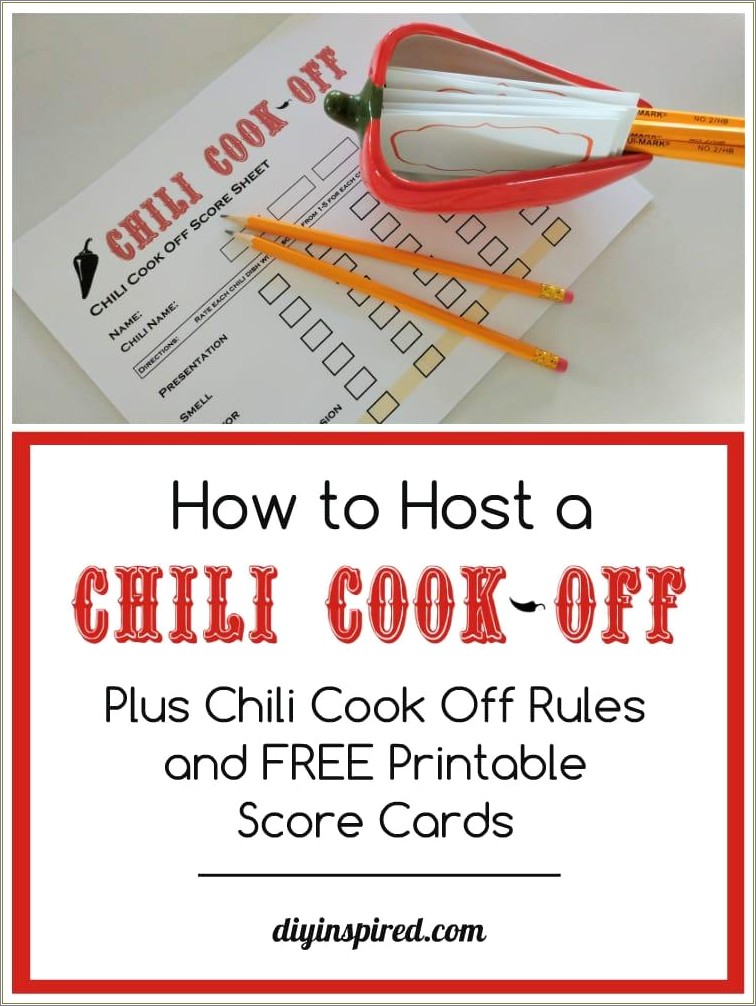 Free Printable Chili Cook Off Flyer Template