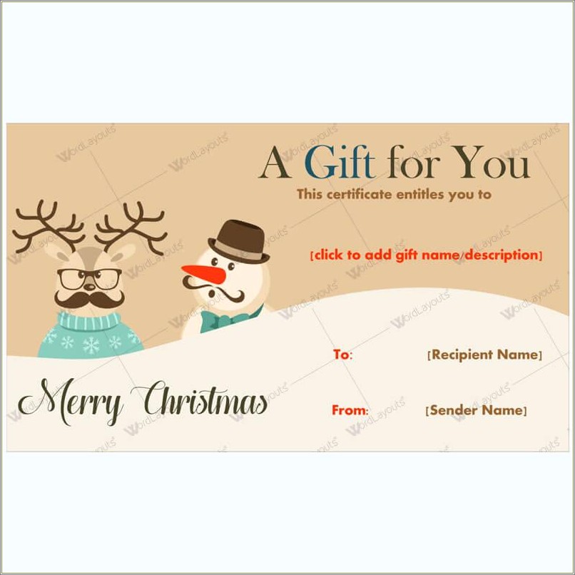 Free Printable Christmas Gift Voucher Template Uk