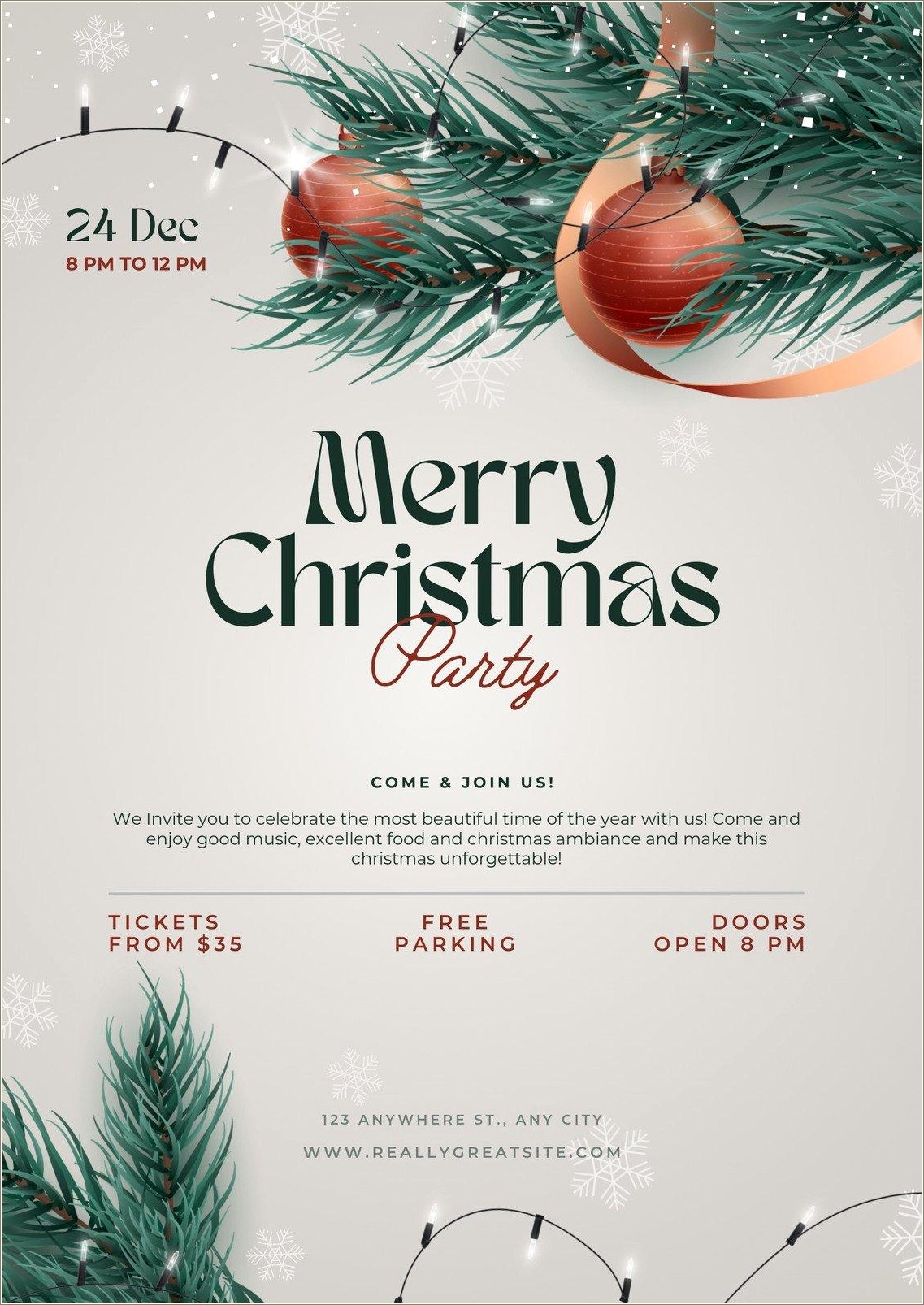 Free Printable Christmas Party Poster Templates