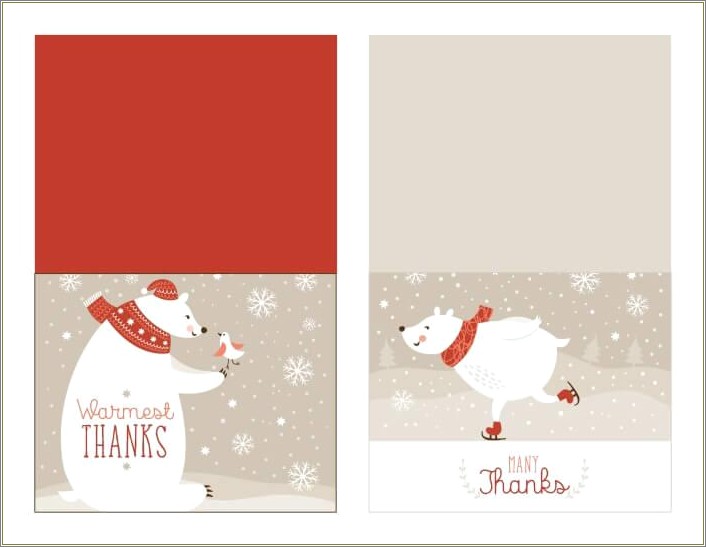 Free Printable Christmas Thank You Card Templates