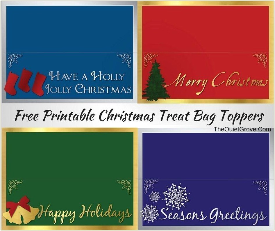 Free Printable Christmas Treat Bag Toppers Templates