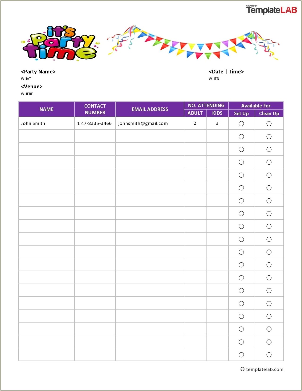 Free Printable Church Visitor Sign In Sheet Template