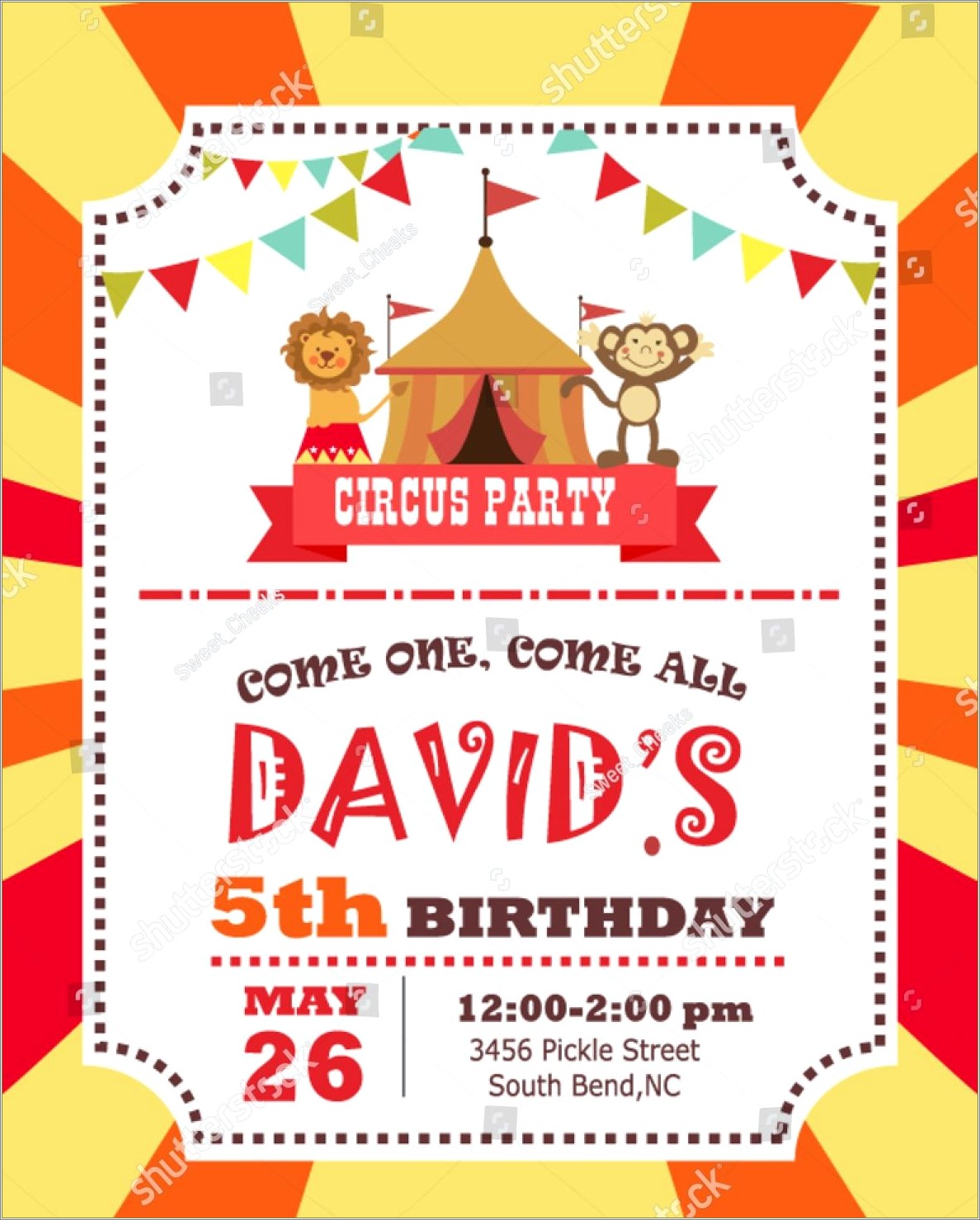 Free Printable Circus Themed Invitation Templates