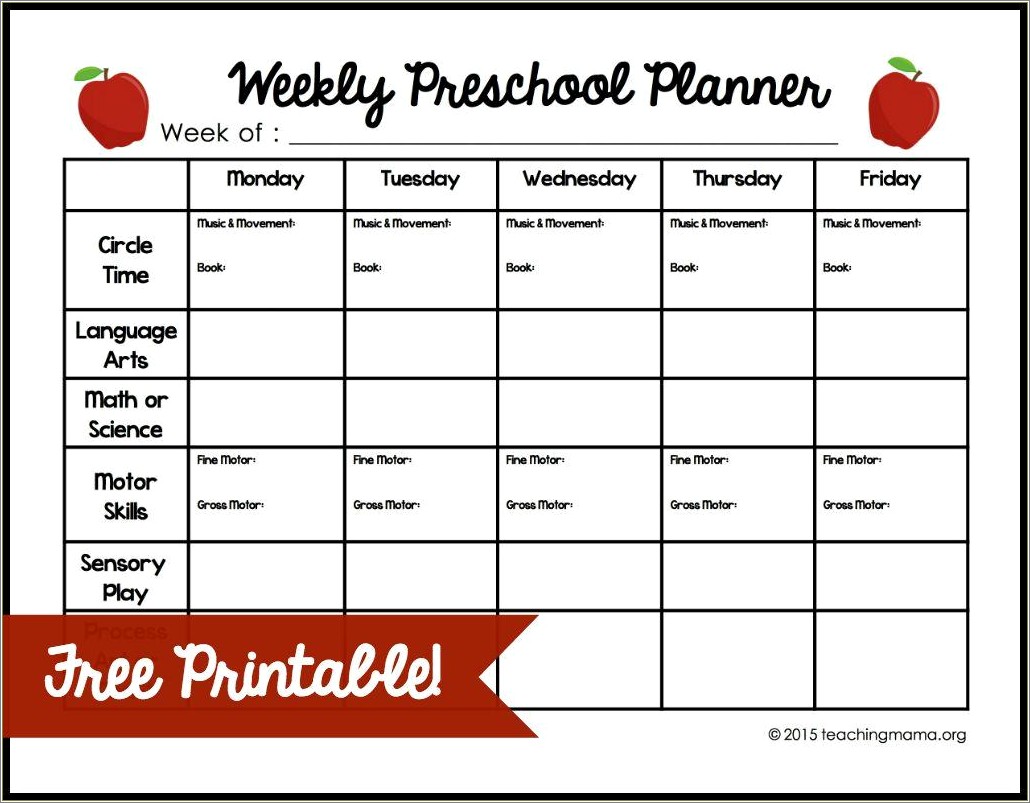 Free Printable College Lesson Plan Template