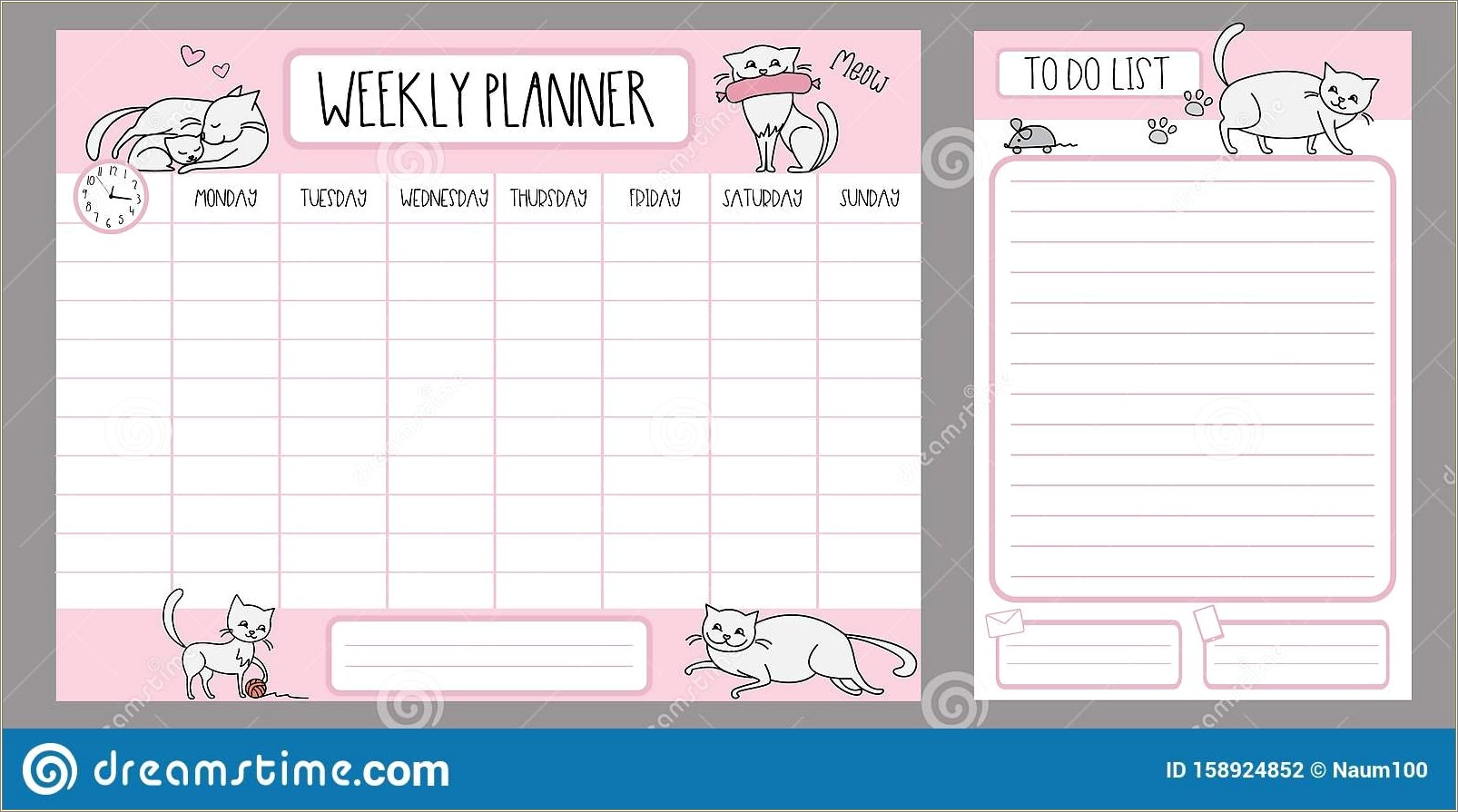 Free Printable Cute Cat To Do List Template