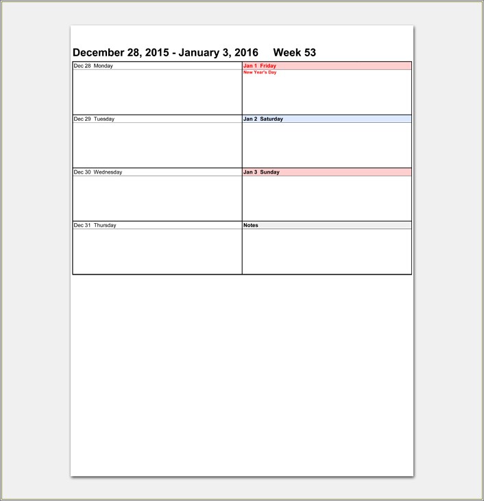Free Printable Daily Planner Template 2016
