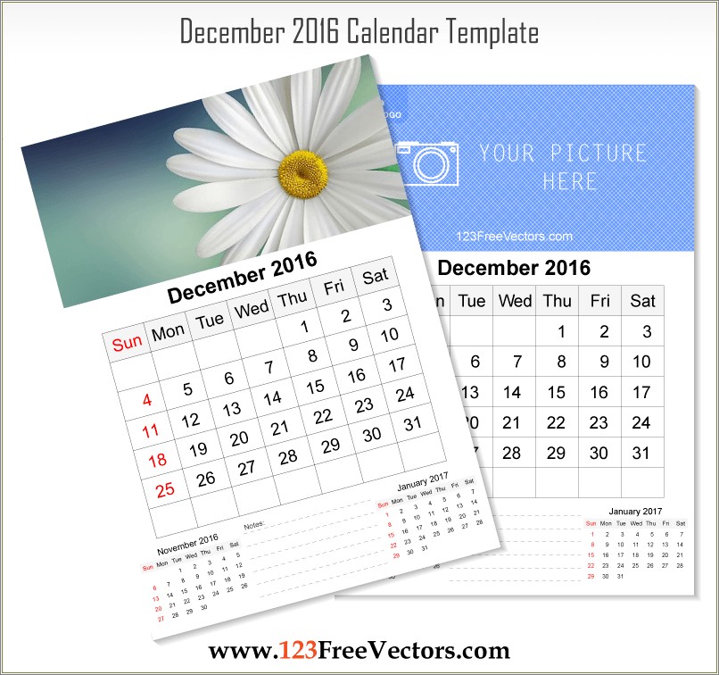 Free Printable December 2016 Calendar Template