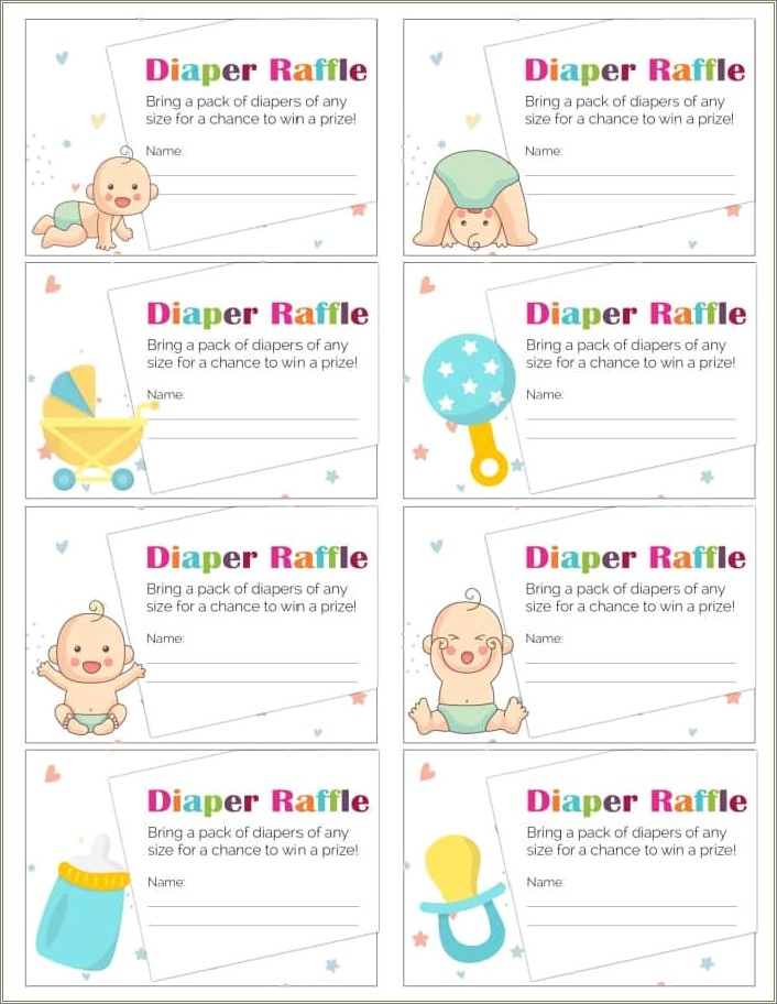 Free Printable Diaper Raffle Ticket Template Download