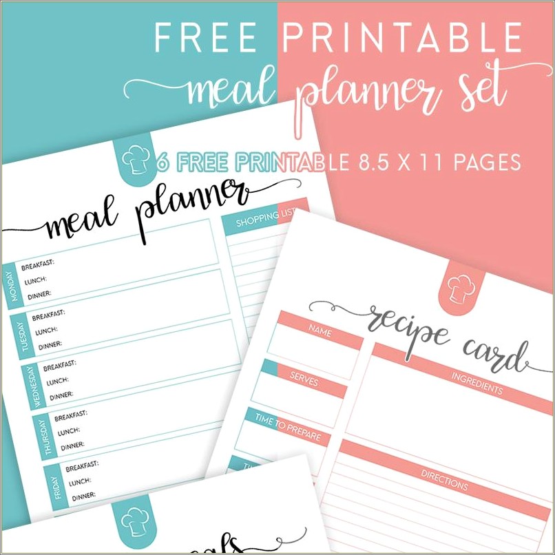 Free Printable Downloadable Meal Planner Template