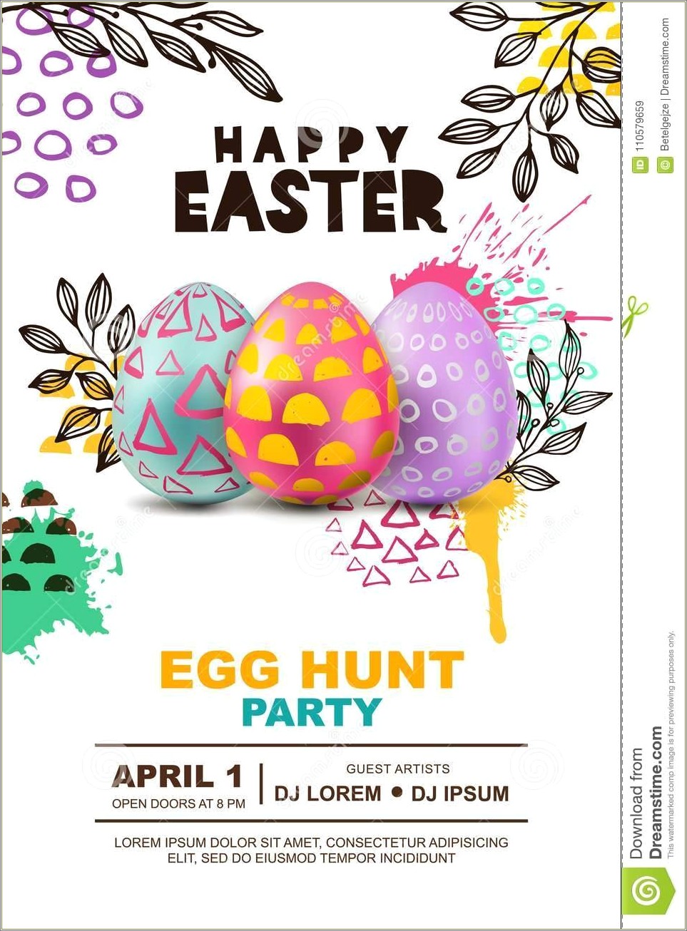 Free Printable Easter Egg Hunt Flyer Template