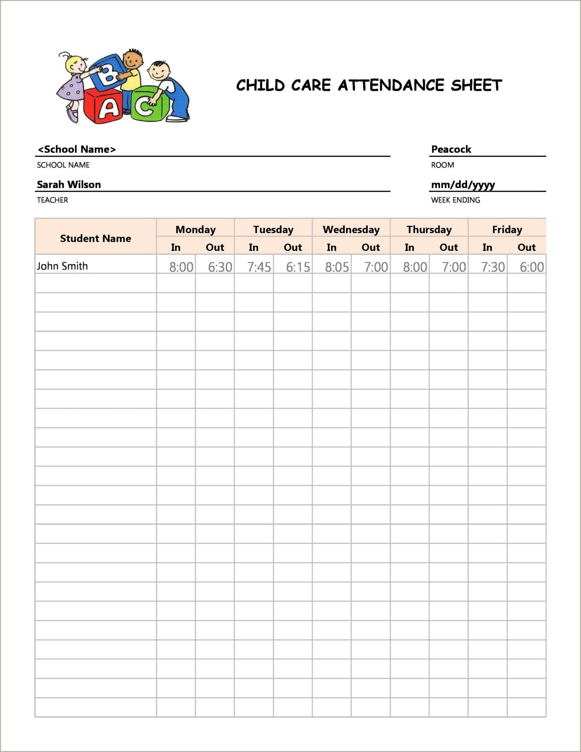 Free Printable Elementary Absent Missed Work Template