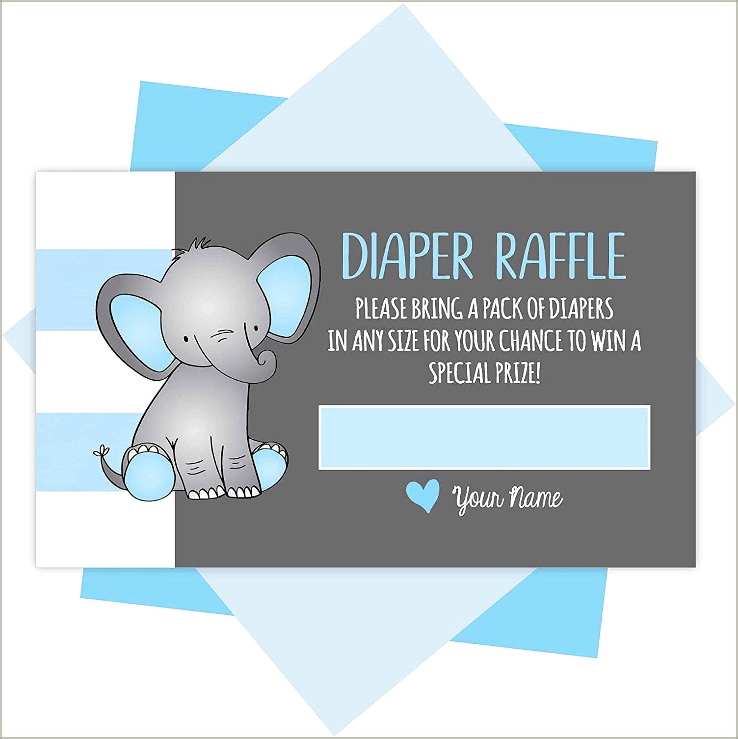 Free Printable Elephant Diaper Raffle Tickets Template Boy
