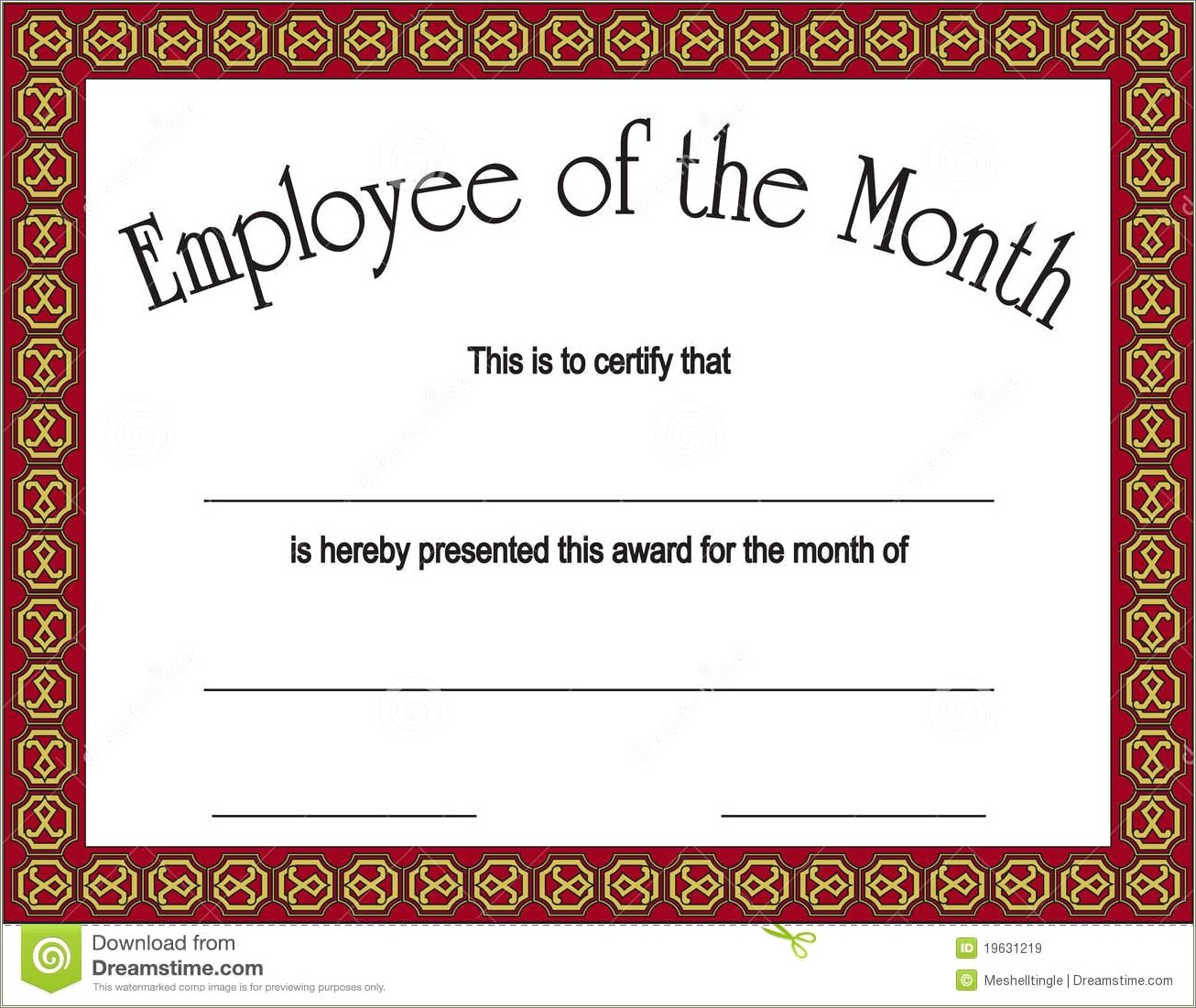 Free Printable Employee Of The Month Certificate Templates