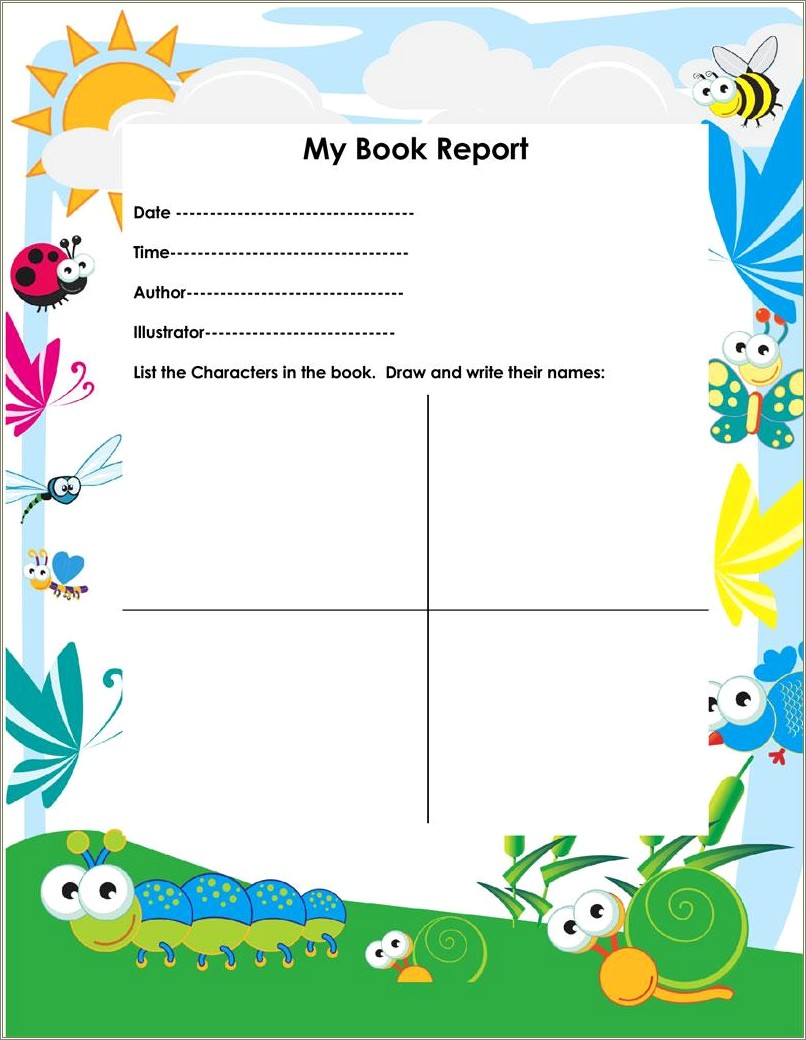 Free Printable First Grade Book Report Templates