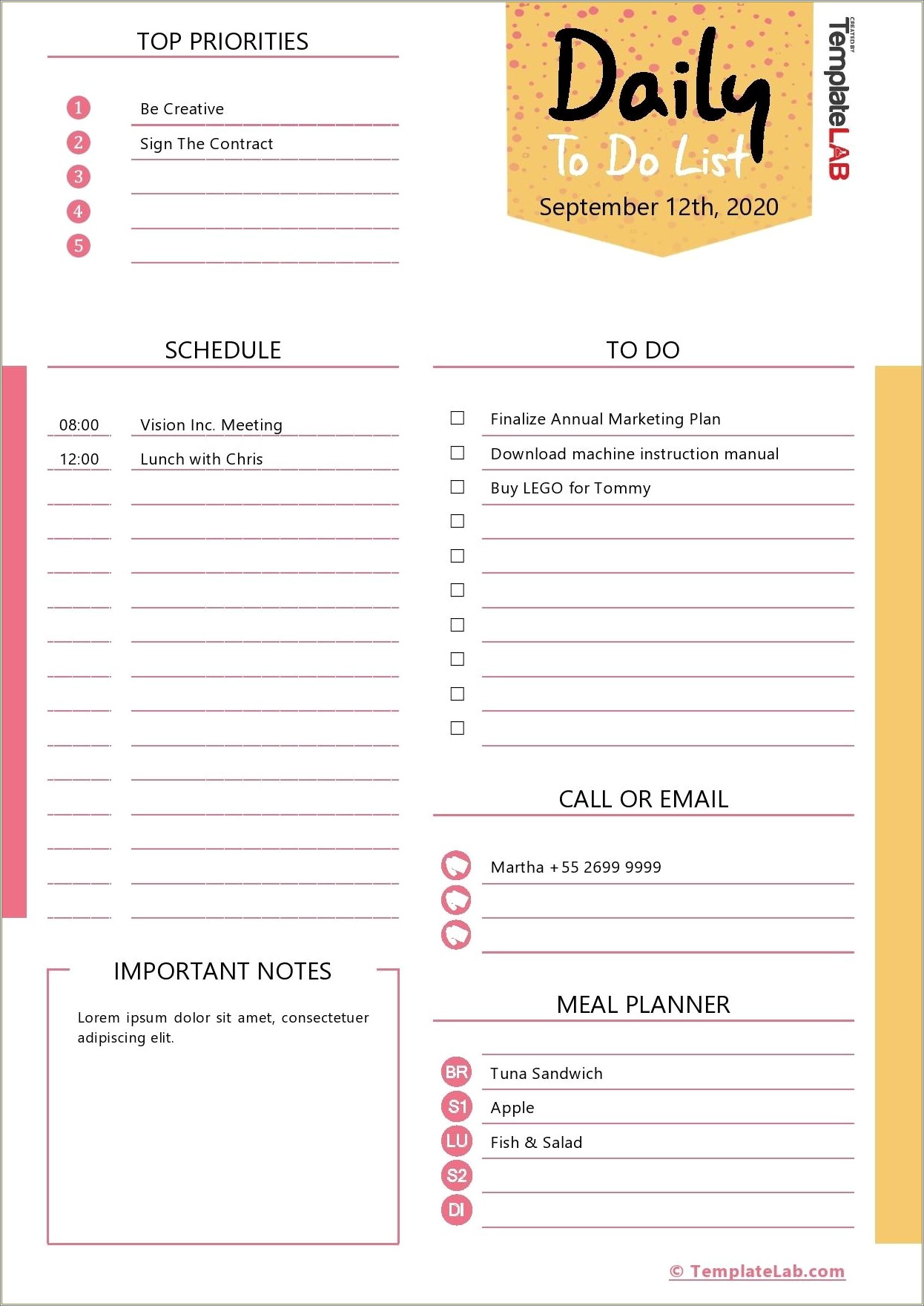 Free Printable Follow Up Reminder List Template