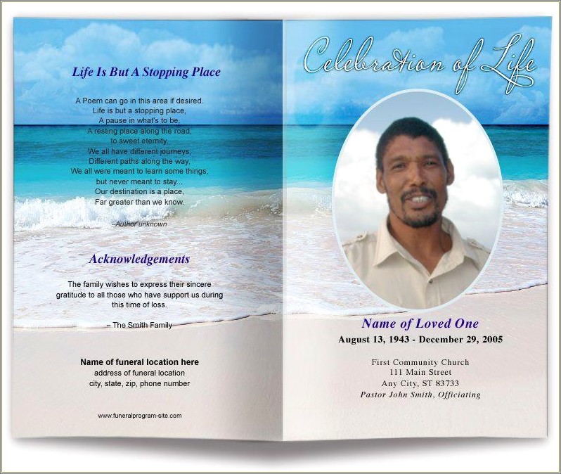 Free Printable Funeral Program Templates Blank With Designs