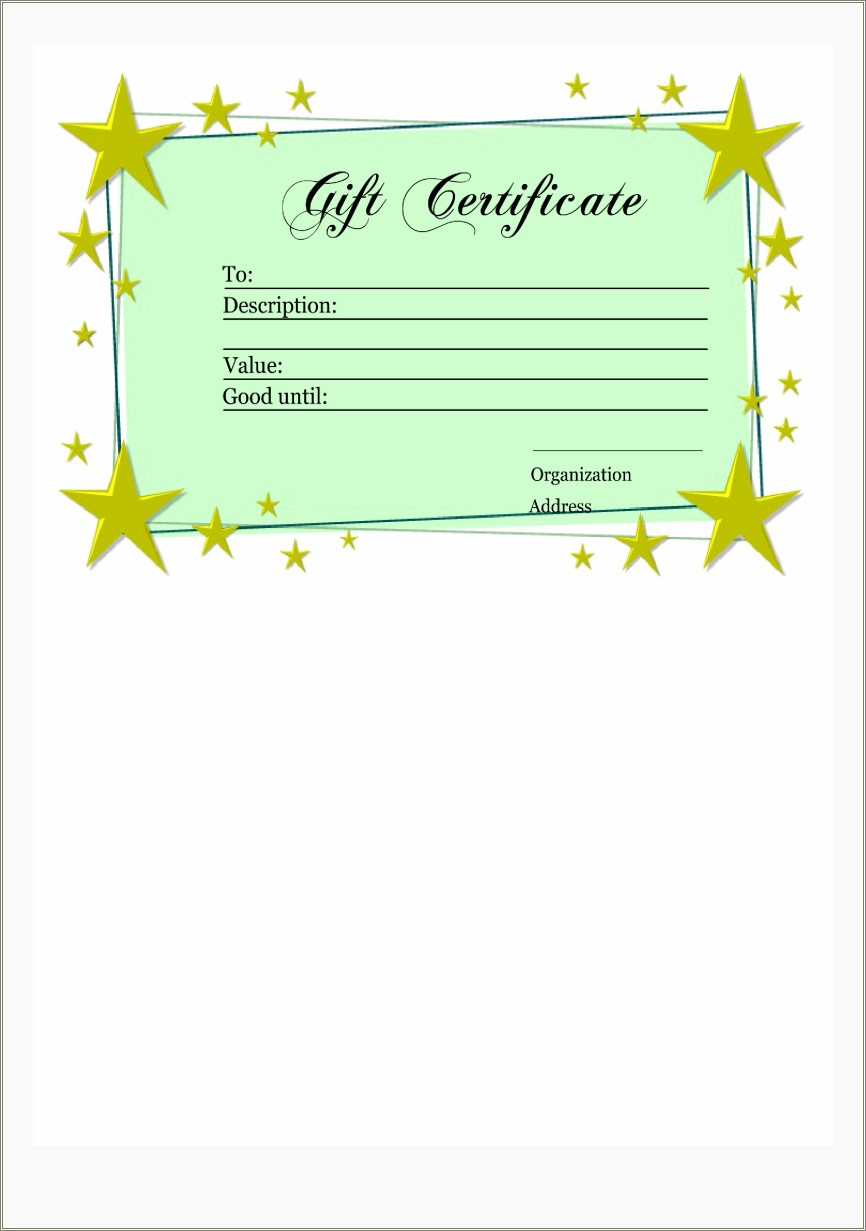 Free Printable Gift Certificate Templates No Download
