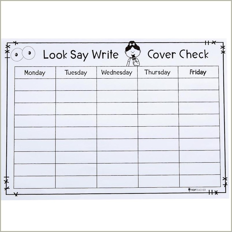 Free Printable Look Say Cover Write Check Template