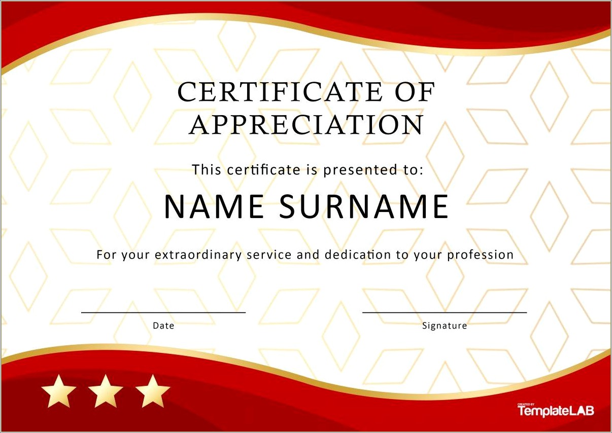 Free Printable Military Certificate Of Appreciation Template Free