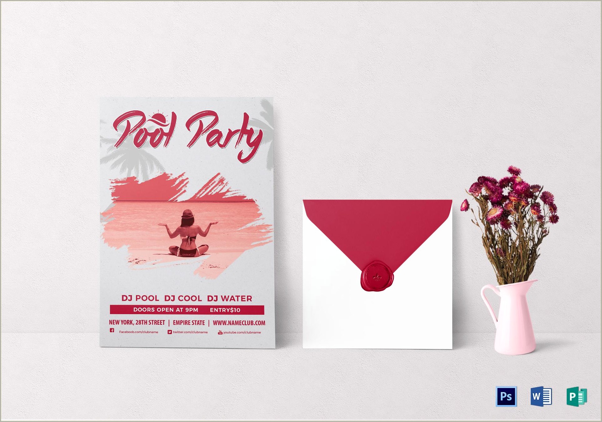 Free Printable Pool Party Invitation Templates Psd