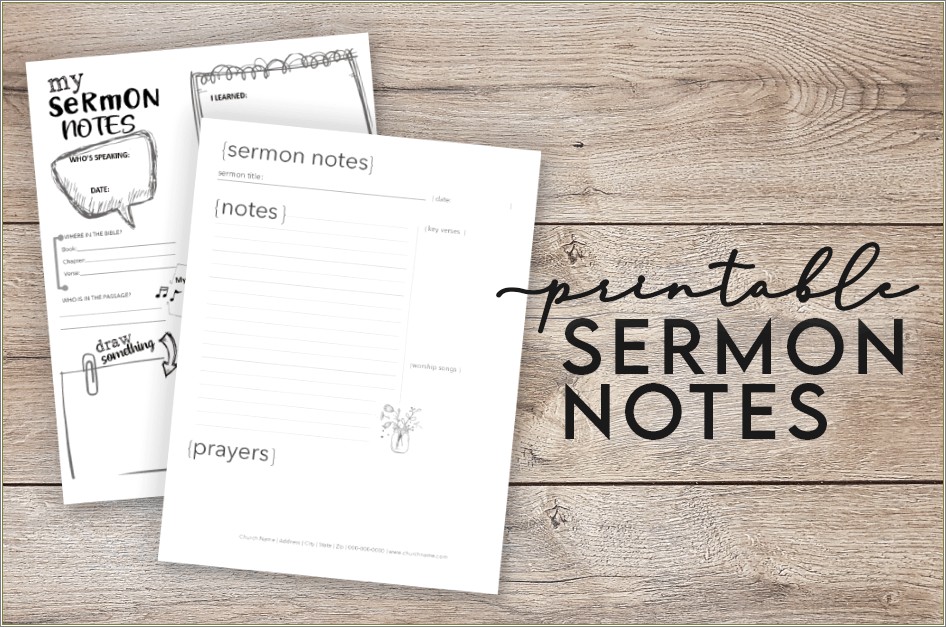 Free Printable Sermon Notes For Teens Template