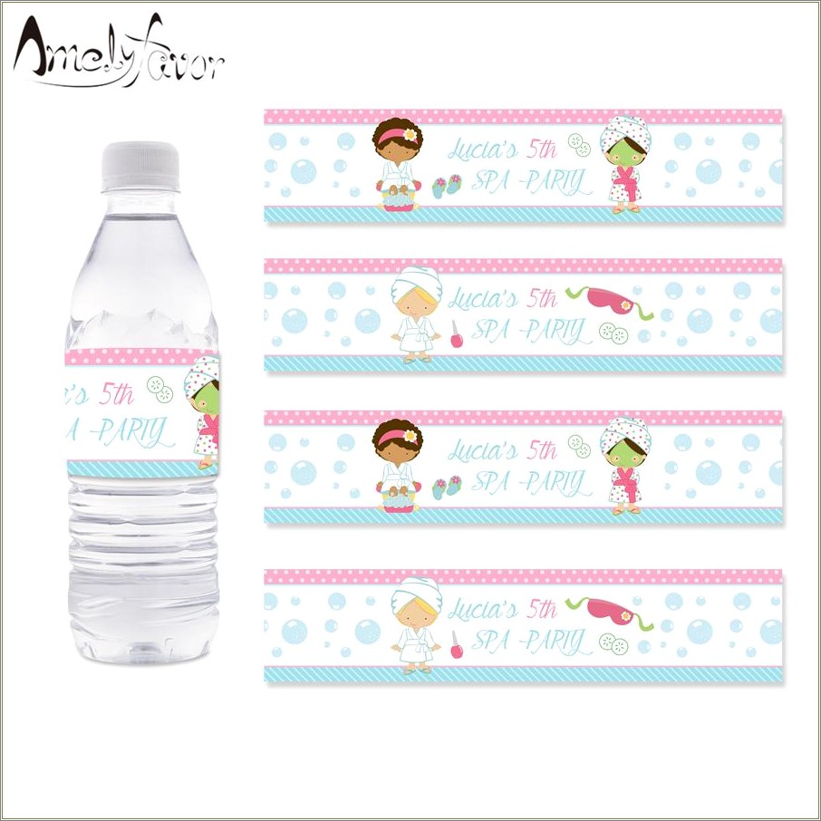 Free Printable Spa Party Water Bottle Label Template