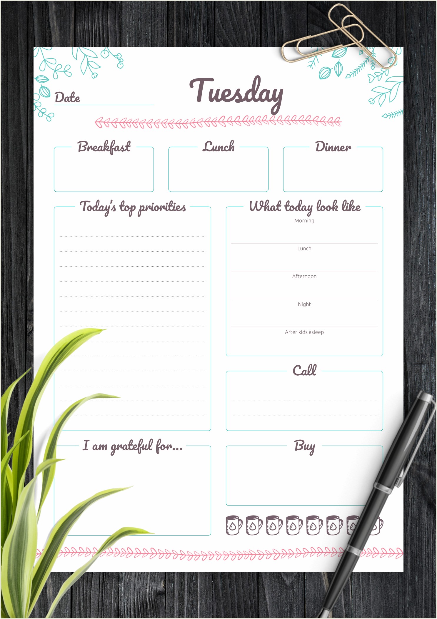 Free Printable Template Blank 7 Day Planner