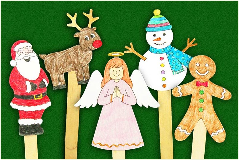 Free Printable Template Reindeer Puppet Greeting Cards