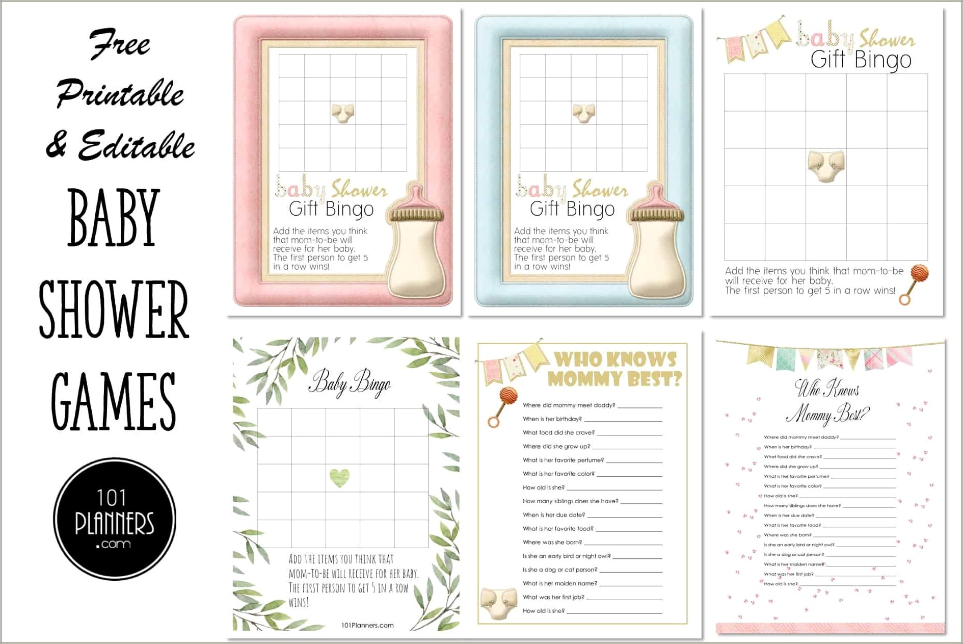 Free Printable Templates For Baby Shower Games