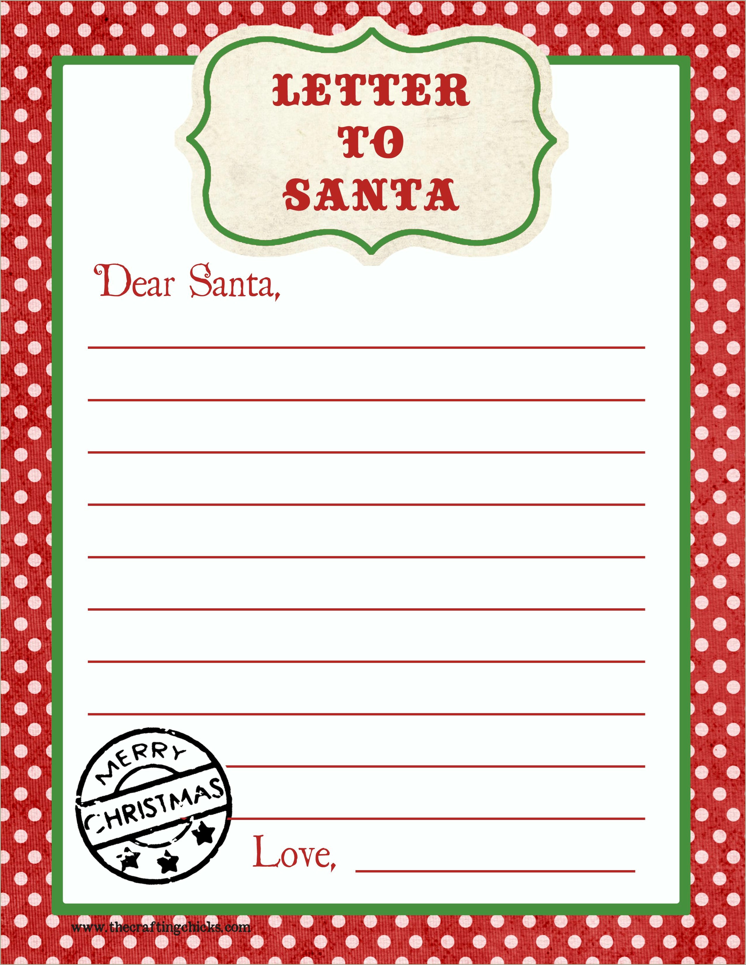 Free Printable Templates For Letters From Santa