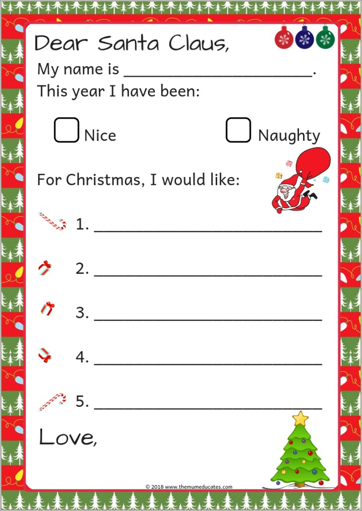 Free Printable Templates For Letters To Santa