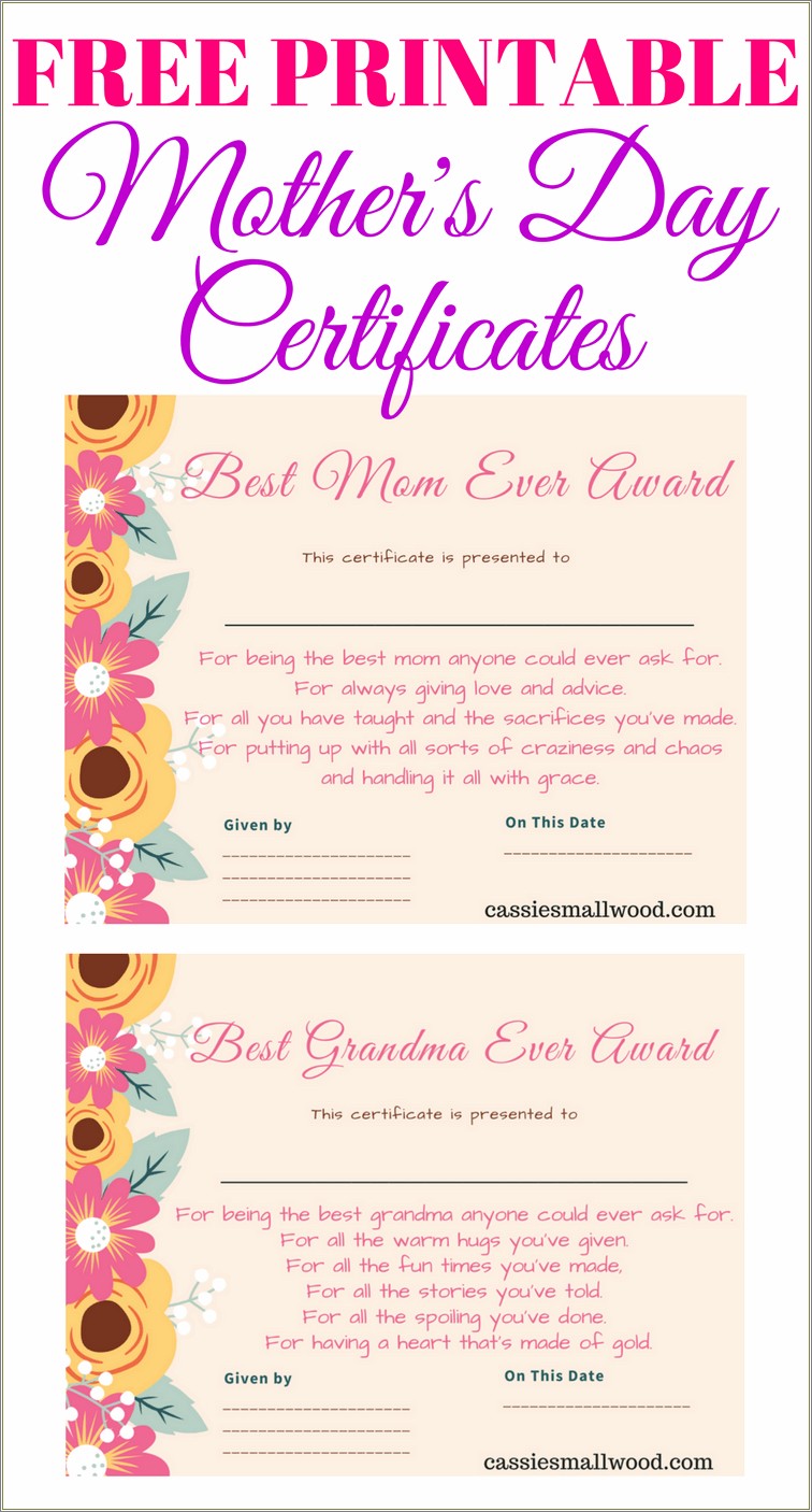 Free Printable Templates For Mother's Day