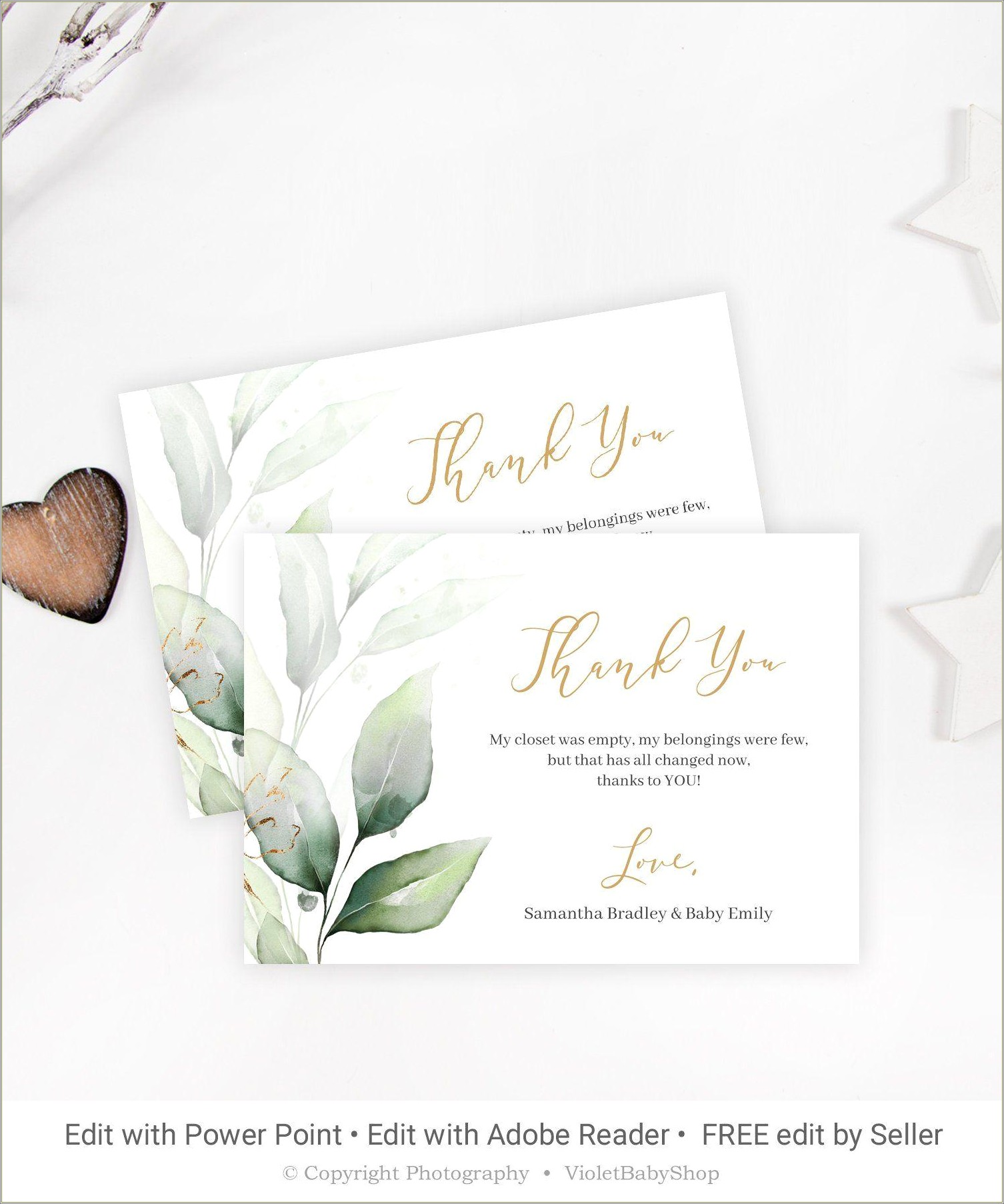 Free Printable Thank You Card Template Baby Shower