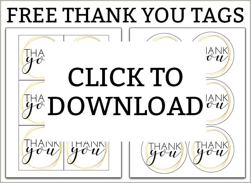 Free Printable Thank You Tag Templates For Word