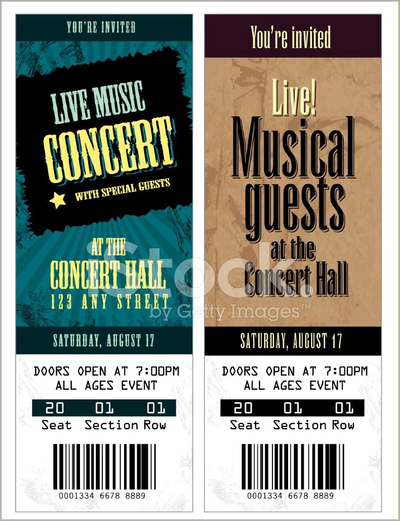 Free Printable Ticket Templates In Microsoft Word