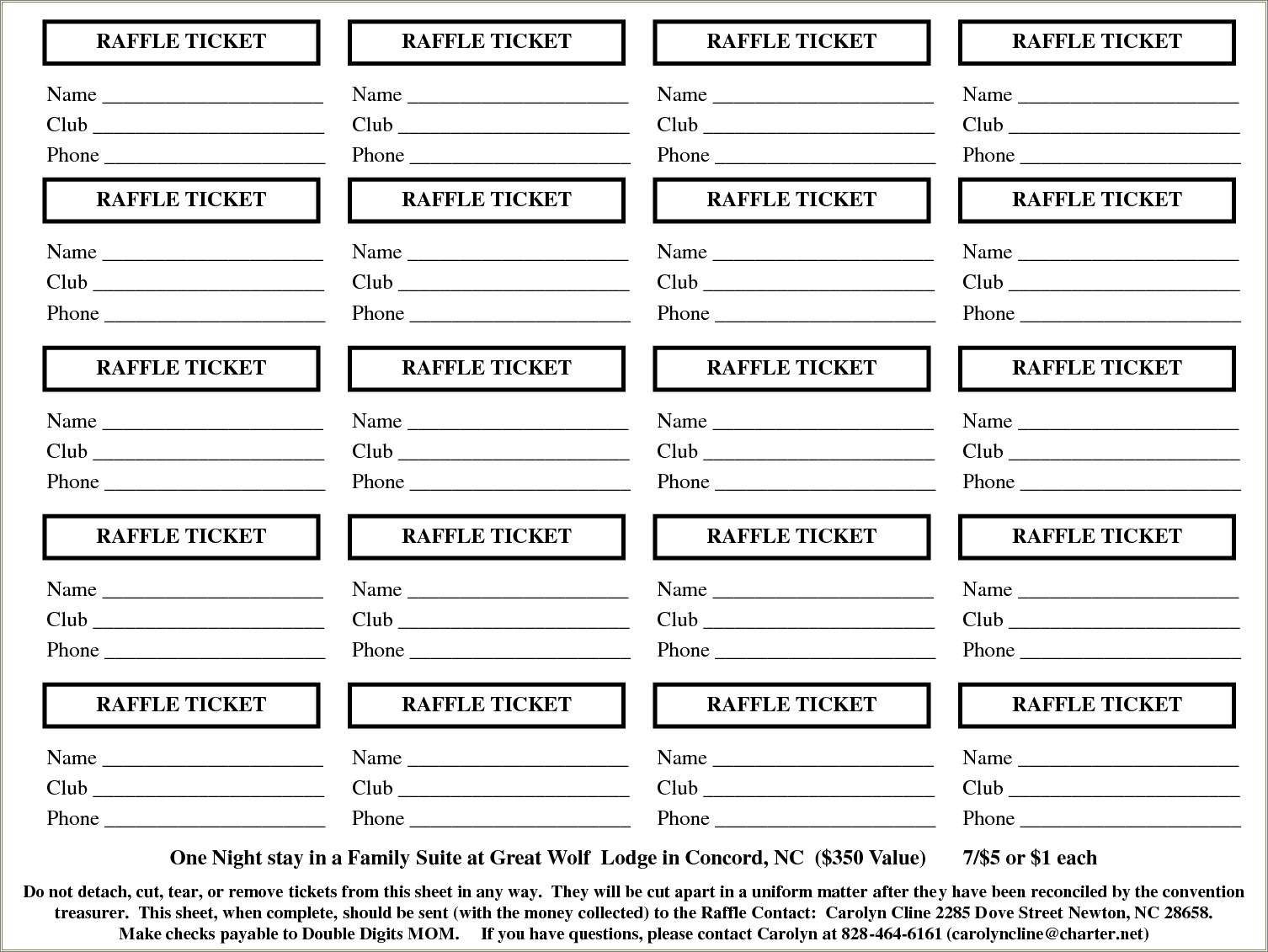 Free Printable Tickets Template 4 Per Page