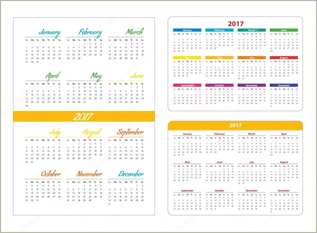 Free Printable Usa Pocket Calendar Template 2017