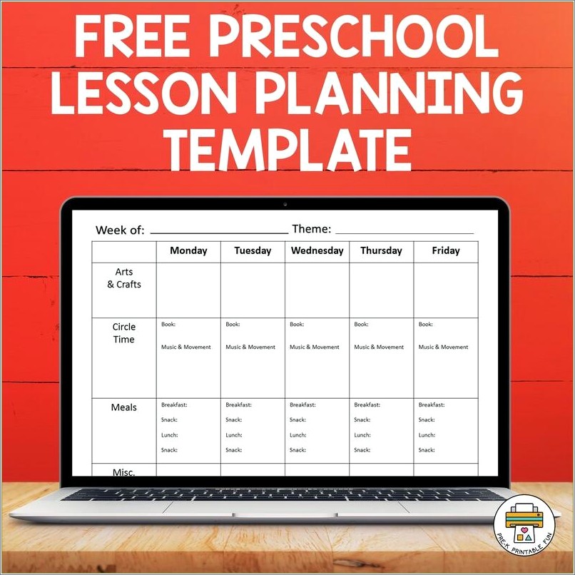Free Printables Weekly Preschool Lesson Plan Template Pdf
