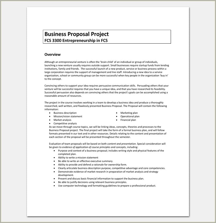 Free Proposal Template For Marketing Services In Word