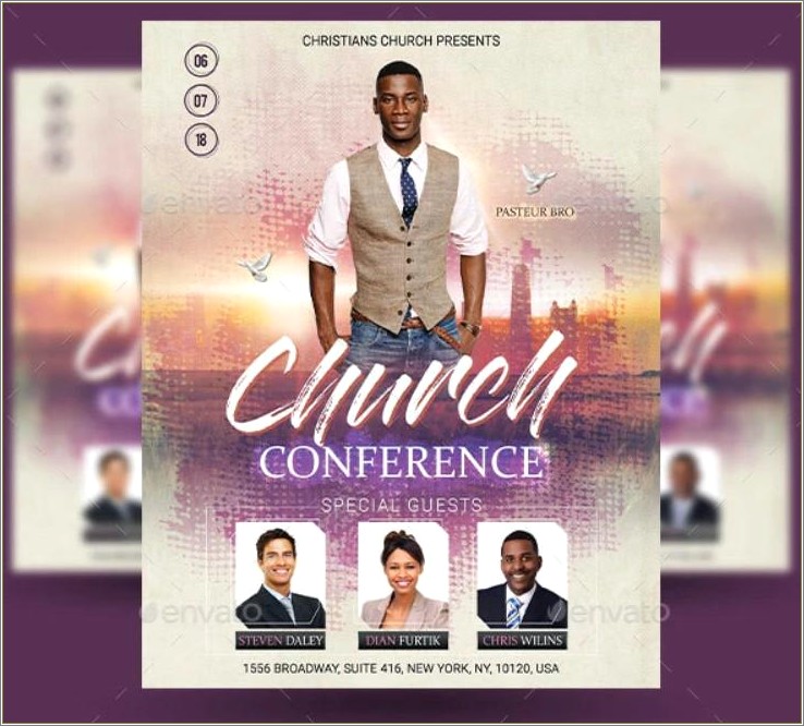 Free Psd Pastor Church Dove Flyer Template