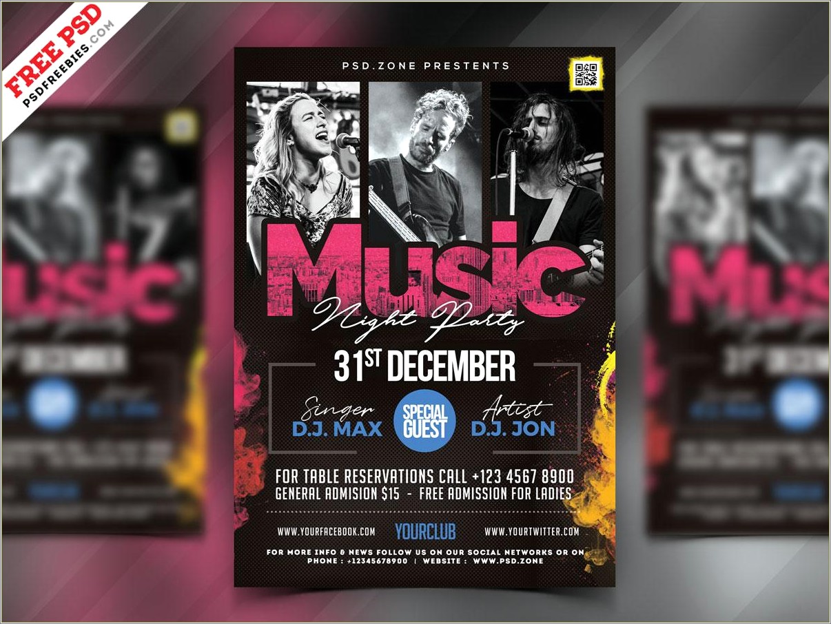 Free Psd Poster Template For Club Event